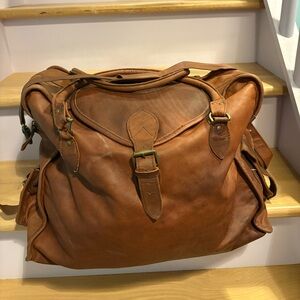Classic Brown Leather Bag - Unisex